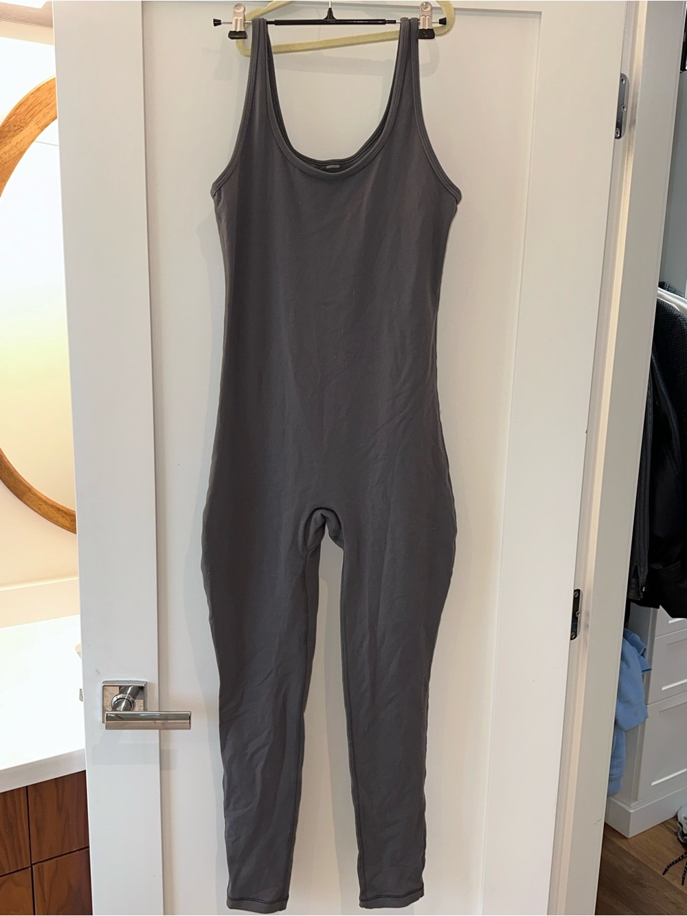 Aritzia Sleeveless Scoop-Neck Jumpsuit in Charcoal